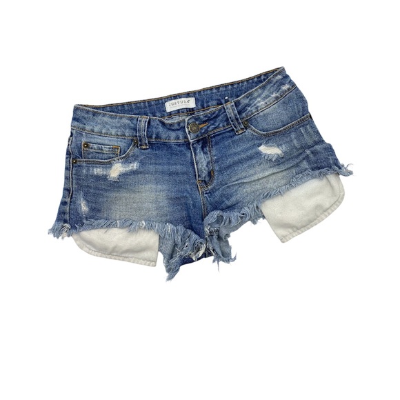 Just Usa Distressed Frayed Hem Exposed 